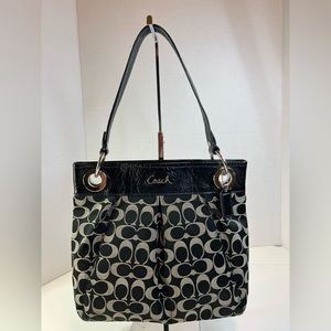 Coach Black Bag with Tan Cs